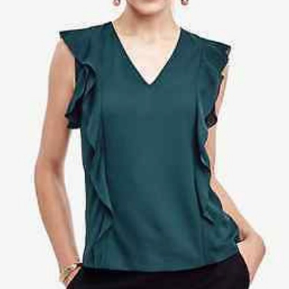 Ann Taylor Ruffle Lined Shell - Picture 5 of 5